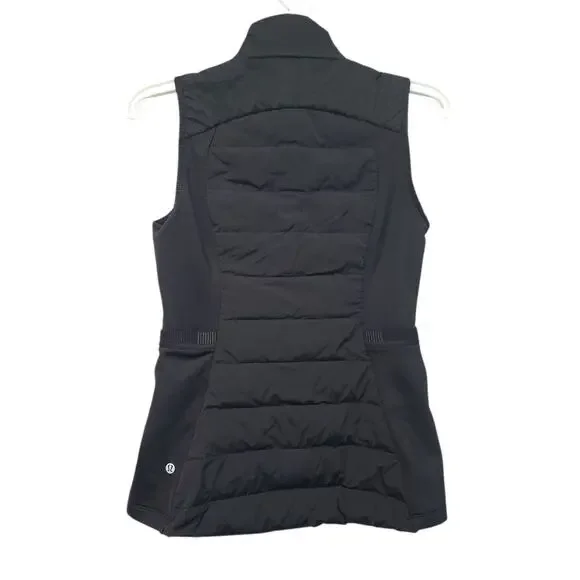 Lululemon Down For It All Vest Black Size 6 EUC - 700-Fill Goose Down - Picture 2 of 5